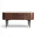 Stolik kawowy z drewna orzechowego i marmurowym blatem 150 x 45 x 75cm