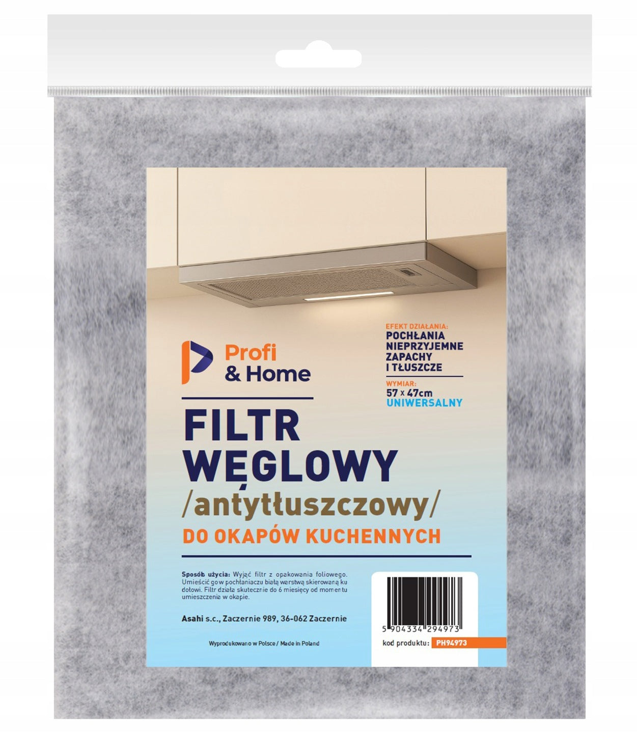 ProfiHome Filtr węglowy Filtr przeciwtluszczowy do okapu UNIWERSALNY 2w1 57x47cm(Filtr węglowy Filtr przeciwtluszczowy do okapu UNIWERSALNY 2w1 57x47cm)