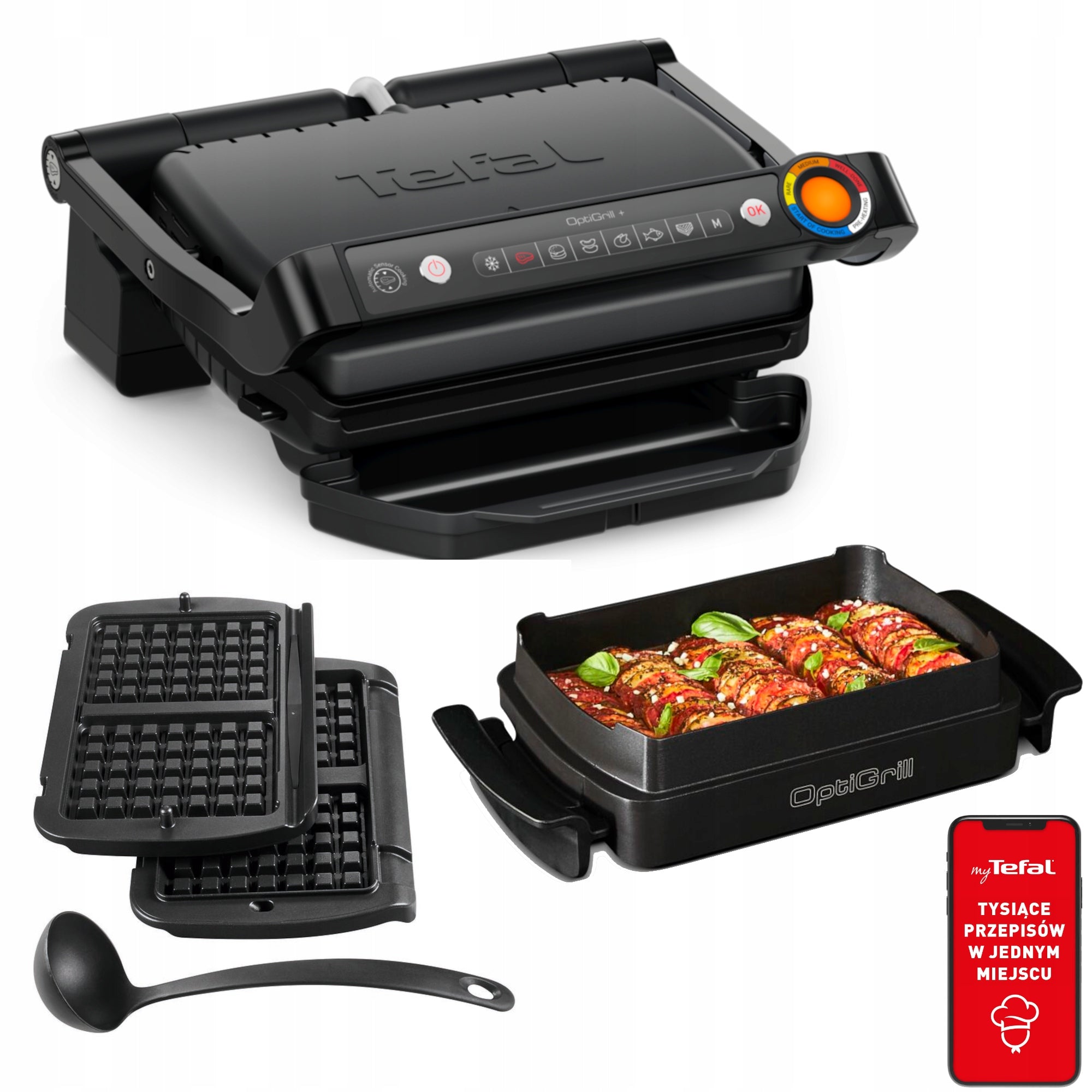 Grill elektryczny Optigrill+ GC7178 + SET ACC 2000 W gofry