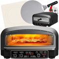 TurboTronic Piec do pizzy elektryczny 2200 W 450°C z kamieniem szamotowym 37 cm łopata